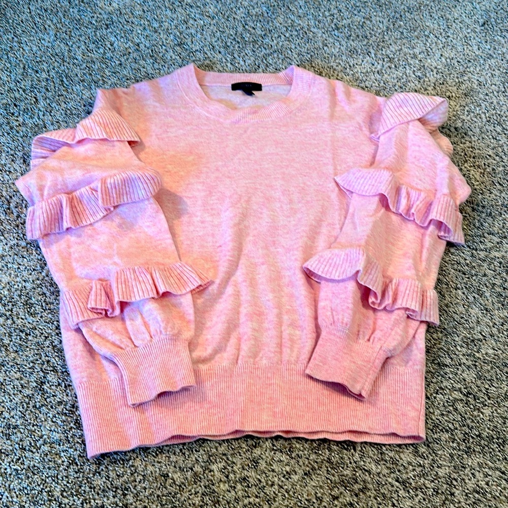 J Crew Ruffle Sleeve Sweater